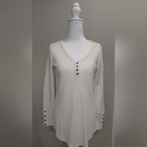 Women's Cream Button-Down Top